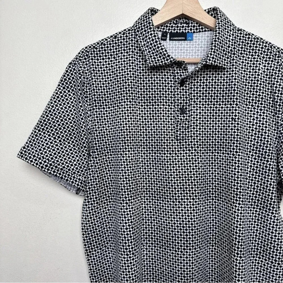 J. Lindeberg  Mens Xlarge Tour Tech Slim Fit Geometric Print Polo Shirt - Picture 3 of 11